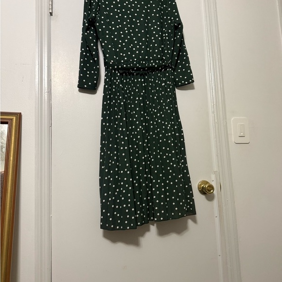 Hunter Green Polka Dot Midi Dress - Picture 6 of 6